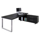 Scrivania manageriale Artexport Flora 225x170x74 cm fianchi metallo nero venato frassino - 902RIT/M/8
