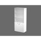 Armadio alto componibile Artexport 2898 - 2 ante basse + 2 ante medie in vetro - 90x45,8x200 cm - bianco