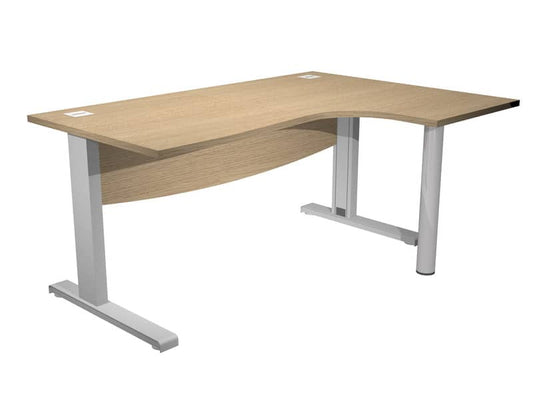 Scrivania ad angolo Artexport Flex Compact 160x120x73 cm rovere - fianchi in metallo a L + supporto lato destro