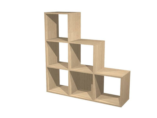 Libreria componibile Artexport Maxicolor - 6 caselle a scalare - 104x29,2x103,9 cm - Rovere - 6DMaxC-C