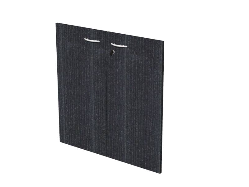 Coppia ante con serratura Artexport in melaminico per mobile basso Presto 80x67 cm nero venato frassino - 60067/M/8