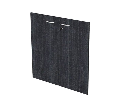 Coppia ante con serratura Artexport in melaminico per mobile basso Presto 80x67 cm nero venato frassino - 60067/M/8