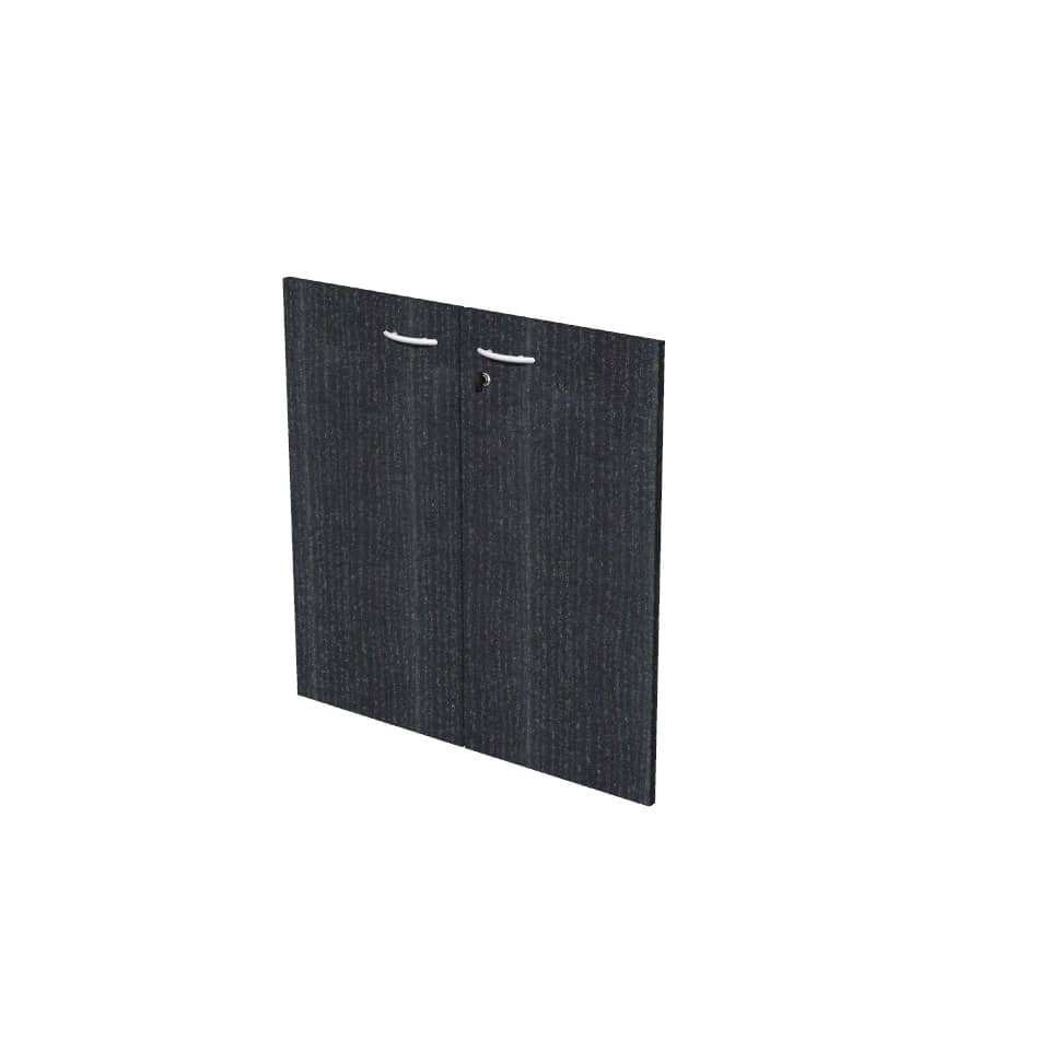Coppia ante con serratura Artexport in melaminico per mobile basso Presto 80x67 cm nero venato frassino - 60067/M/8