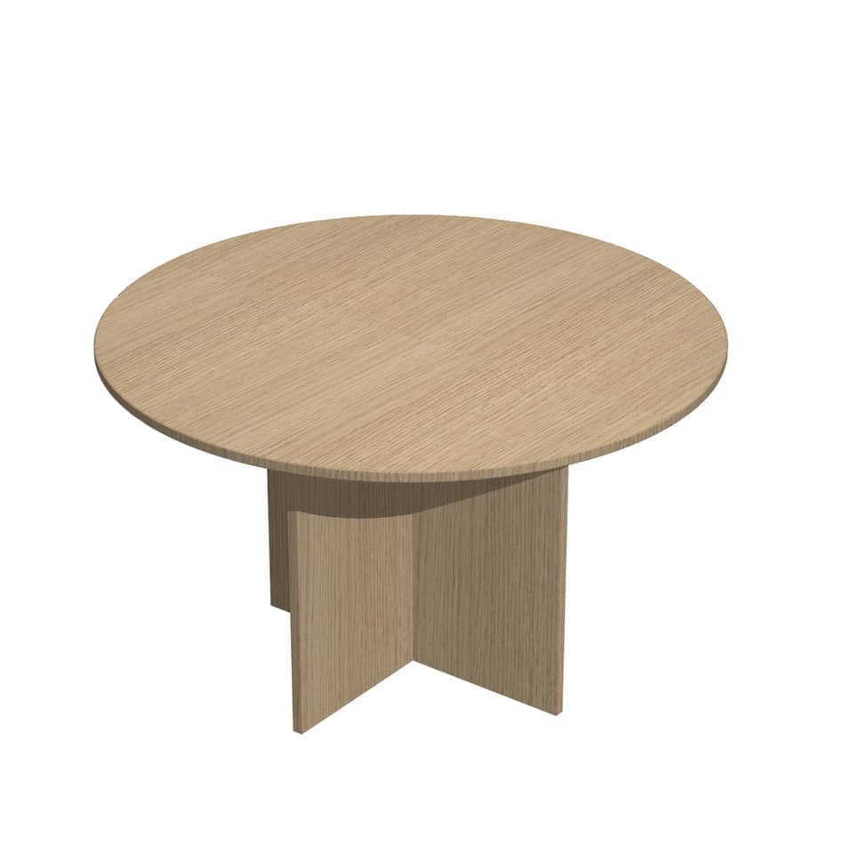 Tavolo riunione rotondo Artexport Presto Ø120xH.72 cm piano e gambe rovere 60121/C