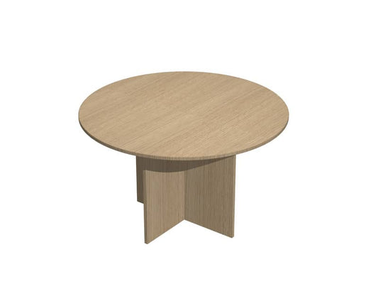 Tavolo riunione rotondo Artexport Presto Ø120xH.72 cm piano e gambe rovere 60121/C