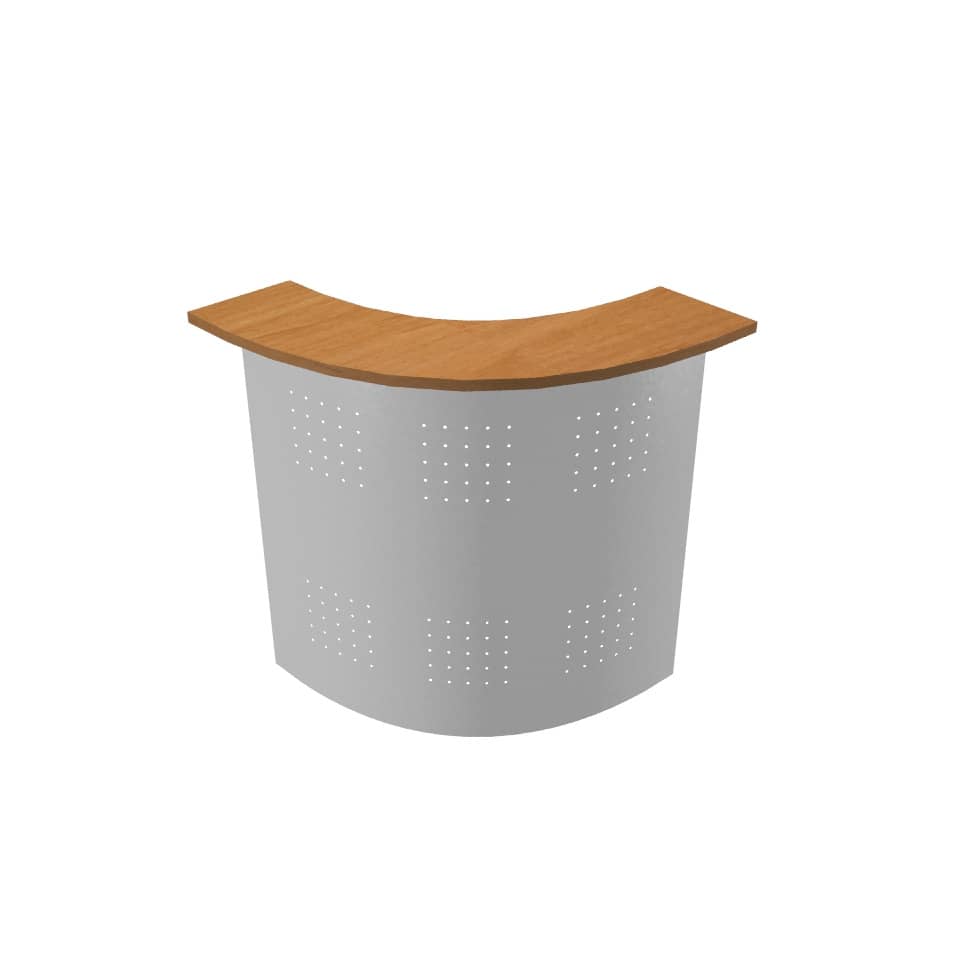 Bancone reception Artexport Presto angolare 90° 96,5x96,5x115h cm finitura noce chiaro - pannello in metallo - BA/4