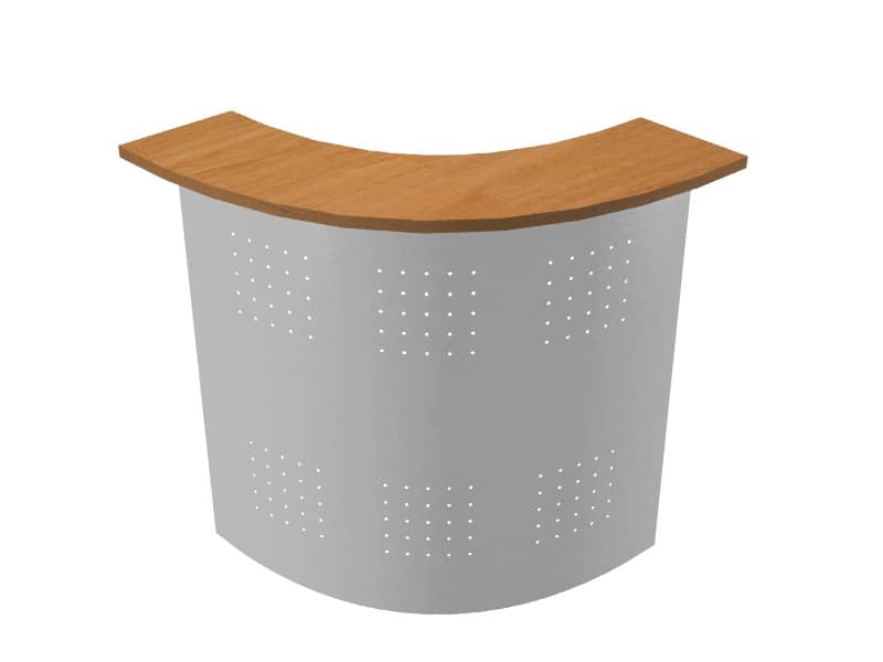 Bancone reception Artexport Presto angolare 90° 96,5x96,5x115h cm finitura noce chiaro - pannello in metallo - BA/4