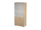 Armadio alto componibile Artexport 2898 - 2 ante basse + 2 ante medie in vetro - 90x45,8x200 cm - rovere