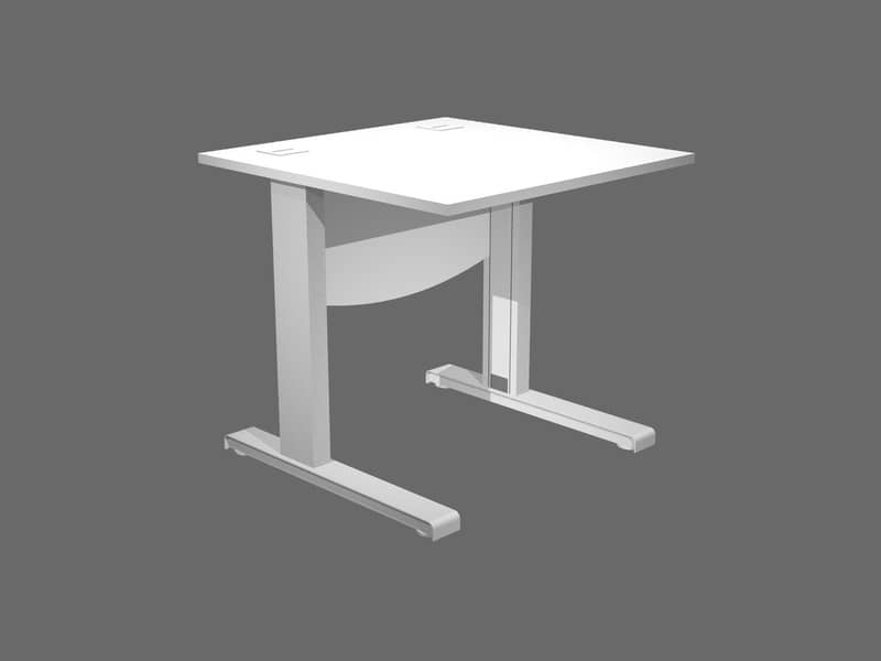 Scrivania Artexport Flex - 80x80x73 cm con Modesty Panel - fianchi in metallo a L - bianco - URB80+MOD-3