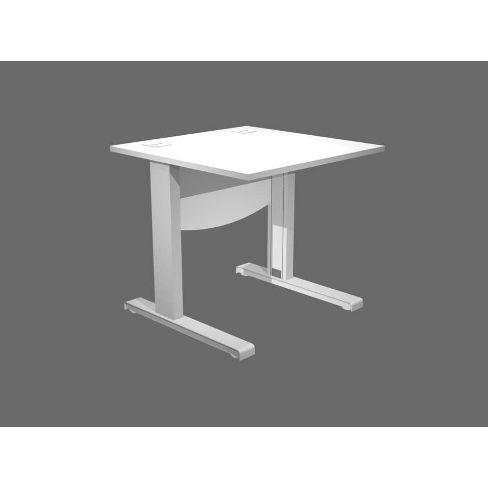 Scrivania Artexport Flex - 80x80x73 cm con Modesty Panel - fianchi in metallo a L - bianco - URB80+MOD-3