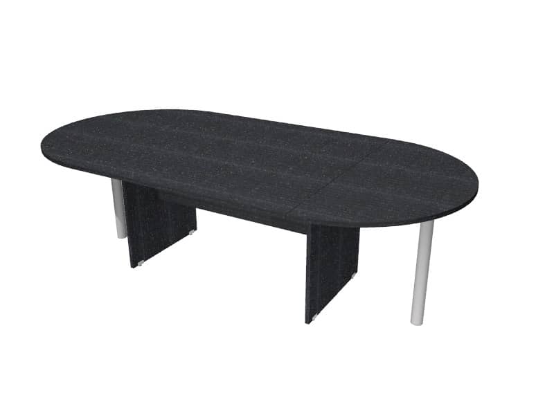Tavolo riunione ovale Artexport Presto 220x110xH.72 cm piano e struttura nero venato frassino - TR/220/8