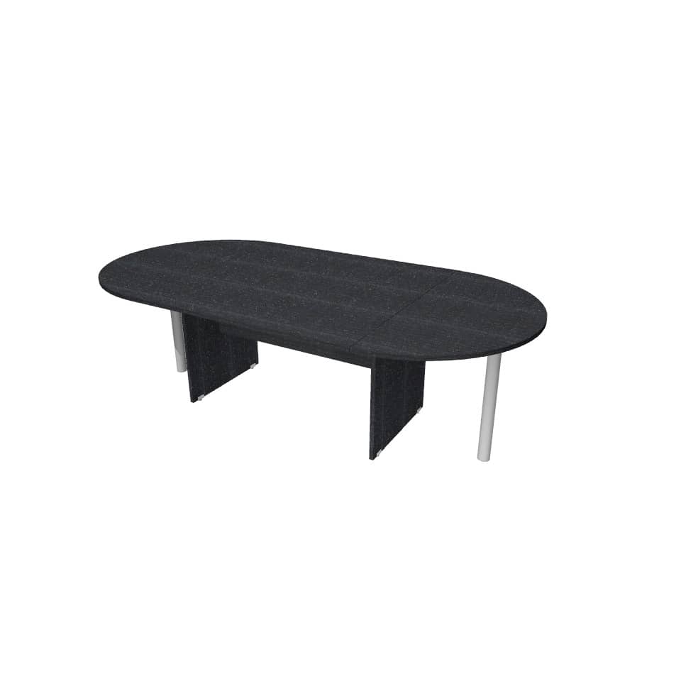 Tavolo riunione ovale Artexport Presto 220x110xH.72 cm piano e struttura nero venato frassino - TR/220/8
