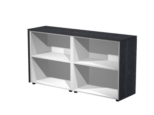 Mobile a giorno basso Artexport Flora doppio 163x43x81,4 cm top e fianchi nero venato frassino - 930C/8