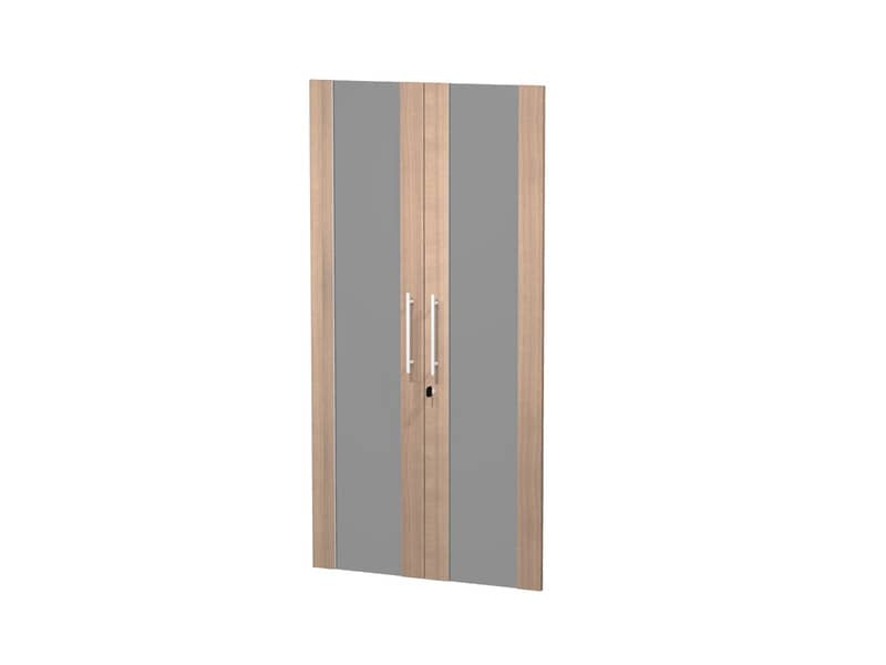Coppia ante alte Artexport Flora 80x153,8 cm - vetro fumè e melaminico ciliegio arabis - 91074M/K
