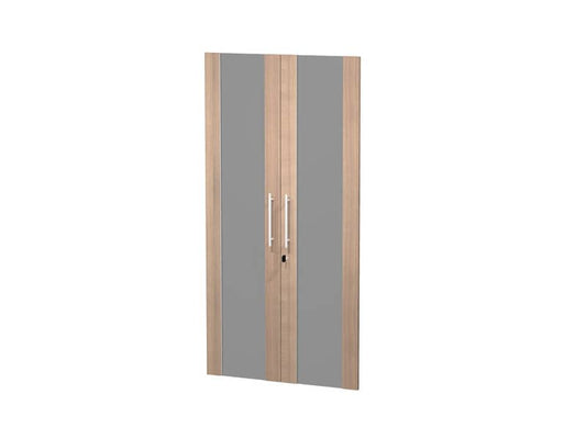 Coppia ante alte Artexport Flora 80x153,8 cm - vetro fumè e melaminico ciliegio arabis - 91074M/K