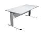 Scrivania Artexport Presto 160x80xH.72cm piano grigio - fianchi in metallo a L metallo a L color alluminio 003+30511/8