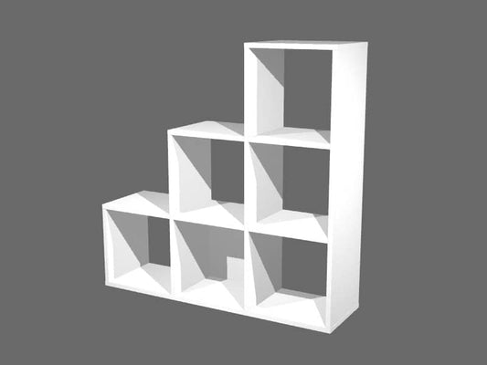 Libreria componibile Artexport Maxicolor - 6 caselle a scalare - 104x29,2x103,9 cm - Bianco - 6DMaxC-3