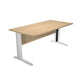 Scrivania Artexport Presto 160x80xH.72cm piano rovere - fianchi in metallo a L effetto cromato - 003+30512JOINTCR/C