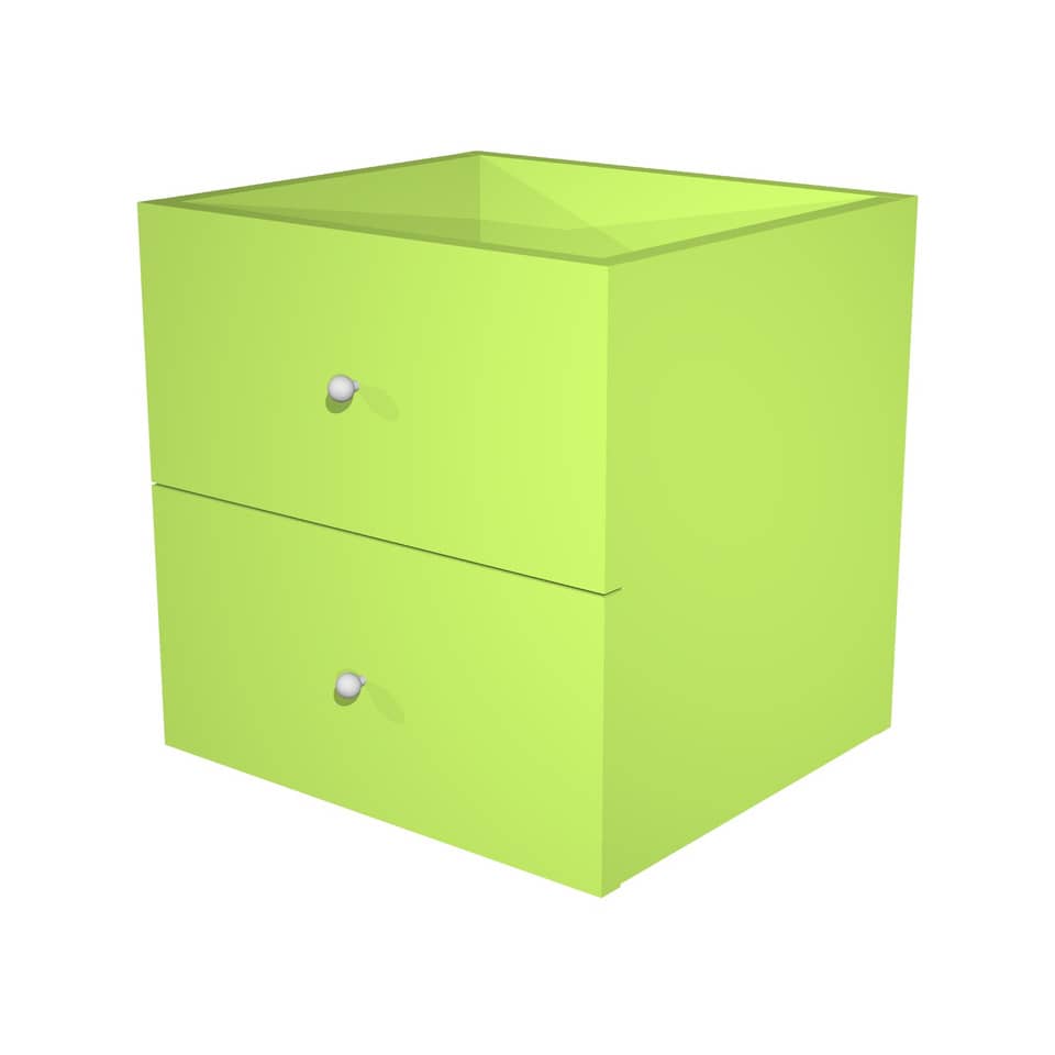 Coppia di cassetti per libreria componibile Artexport Maxicolor 32,5x28,8x32,5 cm - verde neon 2C-MaxC-V
