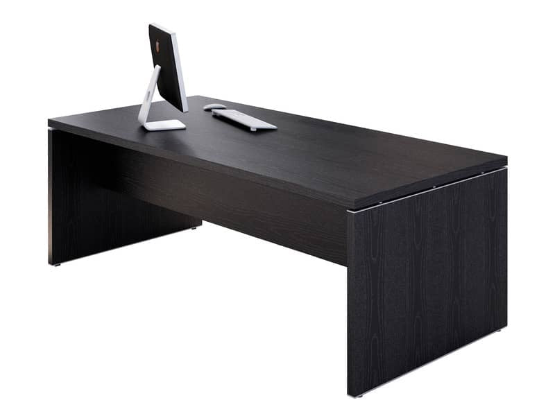 Scrivania direzionale Artexport Flora 180x90x74 cm fianchi legno nero venato frassino - 901/8