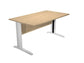 Scrivania Artexport Presto 140x80xH.72cm piano rovere - fianchi in metallo a L effetto cromato - 002+30512JOINTCR/C