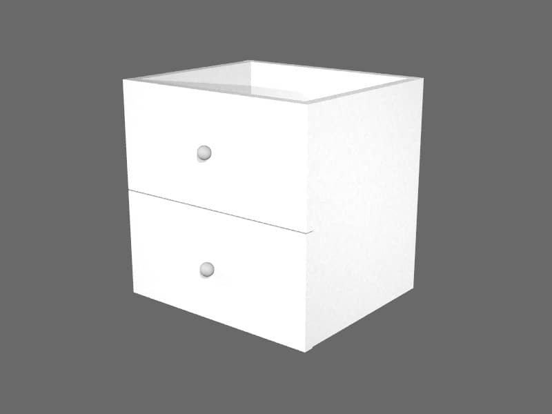 Coppia di cassetti per libreria componibile Artexport Maxicolor 32,5x28,8x32,5 cm - Bianco - 2C-MaxC-3