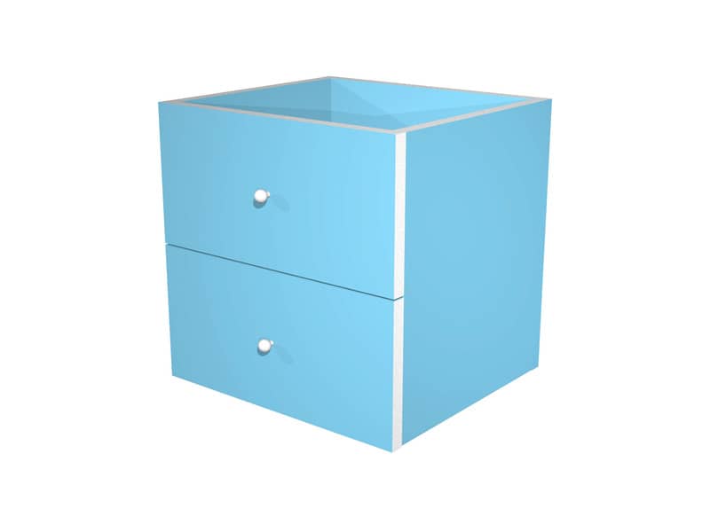 Coppia di cassetti per libreria componibile Artexport Maxicolor 32,5x28,8x32,5 cm - azzurro - 2C-MaxC-A