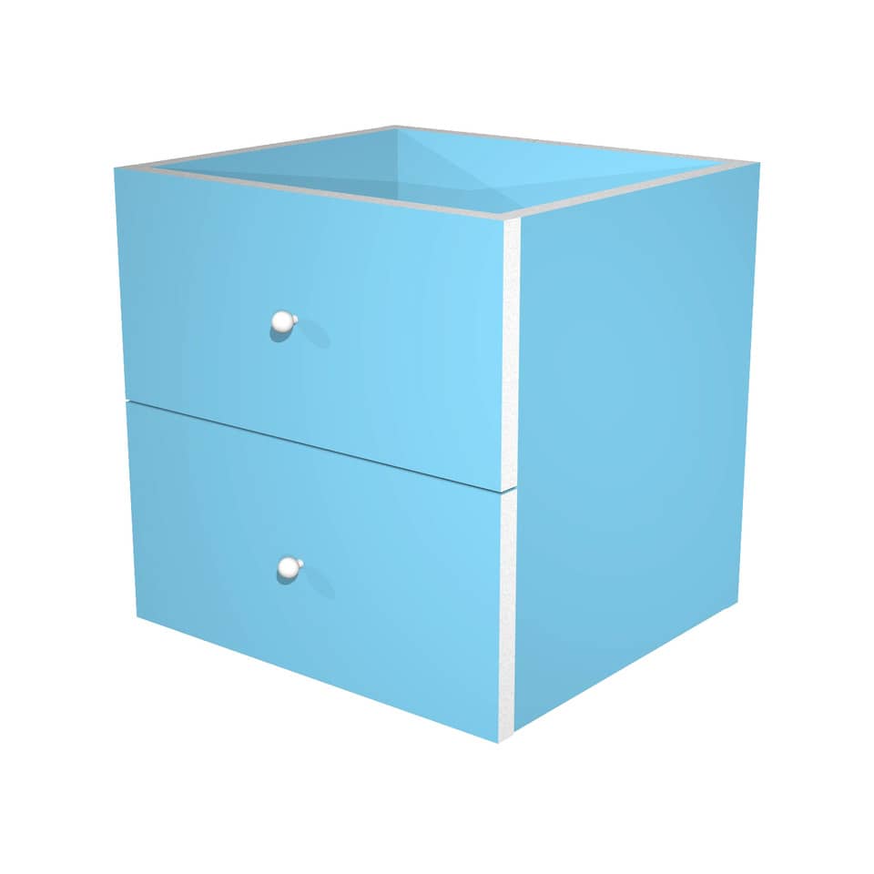 Coppia di cassetti per libreria componibile Artexport Maxicolor 32,5x28,8x32,5 cm - azzurro - 2C-MaxC-A