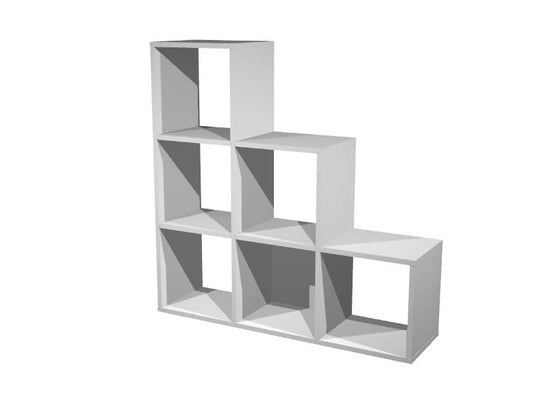 Libreria componibile Artexport Maxicolor - 6 caselle a scalare - 104x29,2x103,9 cm - Grigio alluminio - 6DMaxC-5