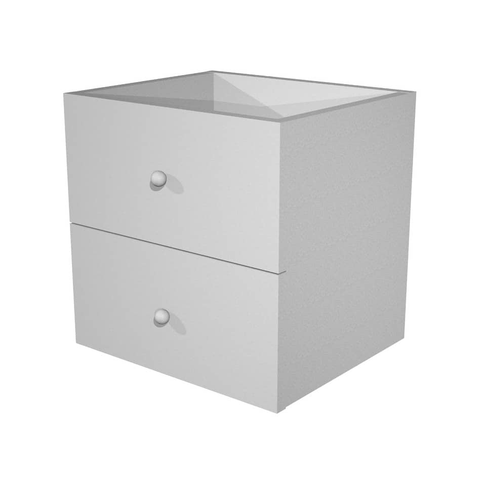 Coppia di cassetti per libreria componibile Artexport Maxicolor 32,5x28,8x32,5 cm - grigio alluminio