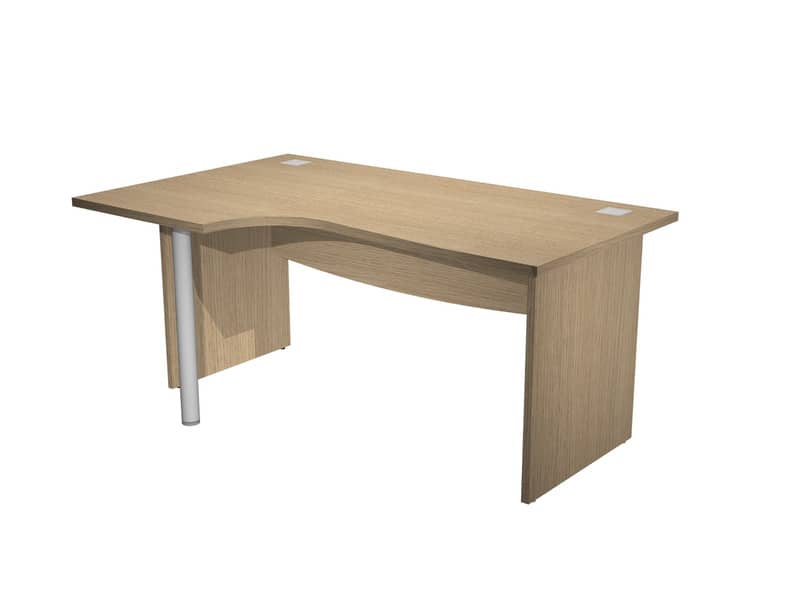 Scrivania ad angolo Artexport Flex Compact 180x120x73 cm rovere - fianchi melaminico + supporto metal lato sinstro