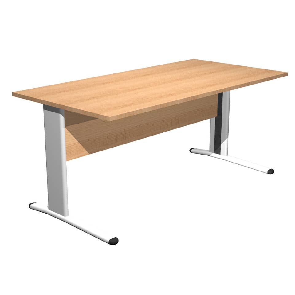 Scrivania Artexport Presto 140x80xH.72cm piano faggio - fianchi in metallo a L color alluminio - 002+30511/6