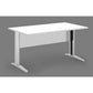 Scrivania Artexport Presto 160x80xH.72cm piano bianco - fianchi in metallo a L effetto cromato - 003+30512JOINTCR/3