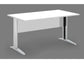Scrivania Artexport Presto 160x80xH.72cm piano bianco - fianchi in metallo a L effetto cromato - 003+30512JOINTCR/3