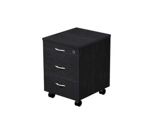 EC - Cassettiera a tre cassetti montata Artexport Presto 41,8x52x59,5 cm nero venato frassino - 60019/8