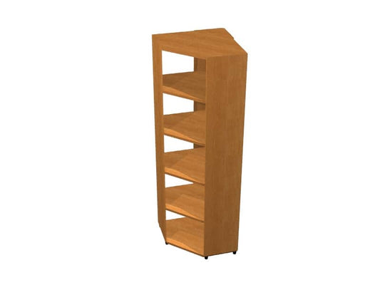 Libreria alta angolare componibile Artexport Protocollo - 59,6x59,6x196 cm noce chiaro - LA-Ang-4