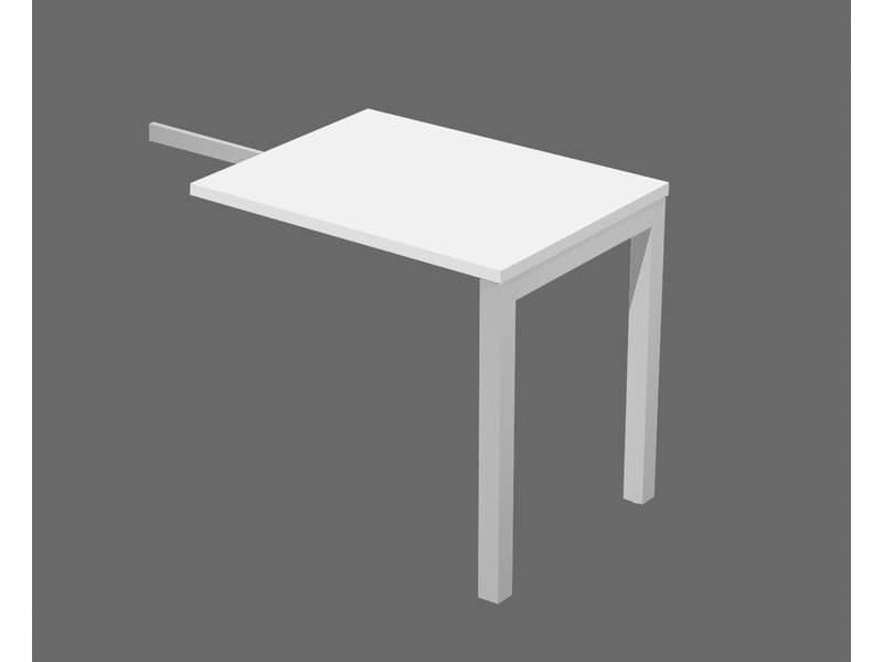 Allungo per scrivania Artexport Bridge reversibile dx/sx - 80x60x72,5 cm bianco gambe in metallo - SOL-ALL-3