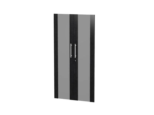 Coppia ante alte Artexport Flora 80x153,8 cm - vetro fumè e melaminico nero venato frassino 91074M/8