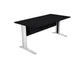 Scrivania Artexport Presto 160x80xH.72cm piano nero venato frassino - fianchi in metallo a L effetto cromato