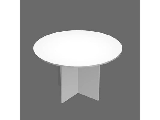 Tavolo riunione rotondo Artexport Presto Ø120xH.72 cm piano e gambe bianco 60121/3