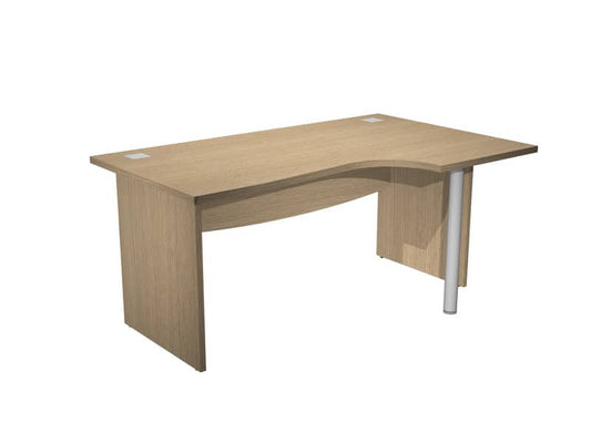 Scrivania ad angolo Artexport Flex Compact 160x120x73 cm rovere - fianchi melaminico + supporto metal lato destro