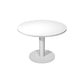 Tavolo riunione rotondo Artexport Flex Ø 80 cm - H.73 cm piano bianco - gamba in metallo alluminio - PR80+BASE42-3