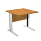 Scrivania Artexport Presto 80x80xH.72cm piano noce chiaro - fianchi in metallo a L effetto cromato - 001+30512JOINTCR/4