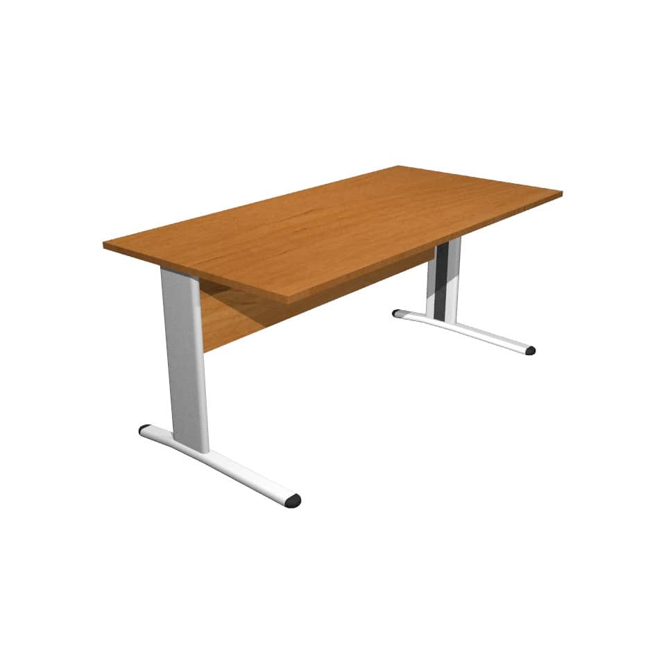 Scrivania Artexport Presto 160x80xH.72cm piano noce chiaro - fianchi in metallo a L color alluminio - 003+30511/4