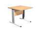 Scrivania Artexport Presto 80x80xH.72cm piano faggio - fianchi in metallo a L color alluminio - 001+30511/6