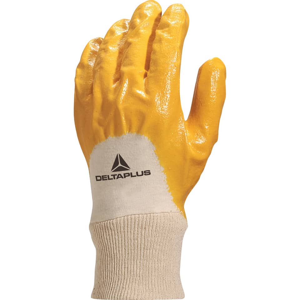 Guanti da lavoro Delta Plus nitrile leggero dorso aerato giallo taglia 8 - NI01508