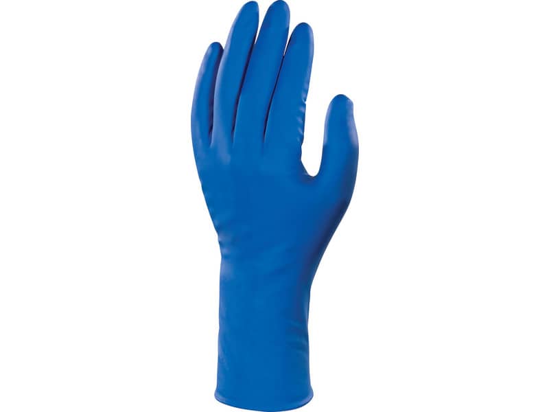 Guanti monouso Delta Plus Veniplus blu blu 30 cm lattice non talcato taglia 8/9 Conf. 50 pezzi - V138308