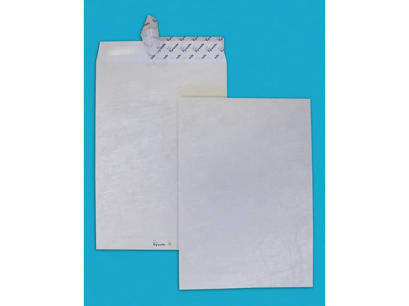 Buste a sacco con strip e 3 soffietti Tyvek Postyvek 55 g/m² bianco 22,9x32,4 cm - conf. 100 pezzi - 0756