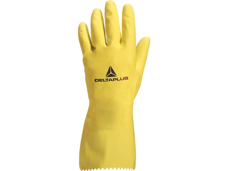 Guanti casalinghi Delta Plus Picaflor lattice giallo 30 cm taglia 6/7 - VE240JA06