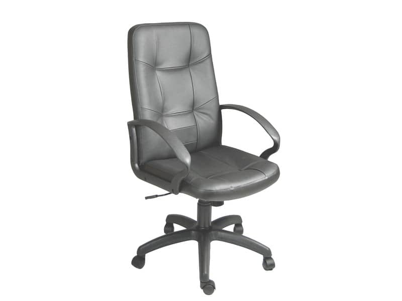 Poltrona direzionale girevole Unisit Auriga AUPU Eco Smart - rivestimento simil pelle nero con braccioli - AUPU/KN